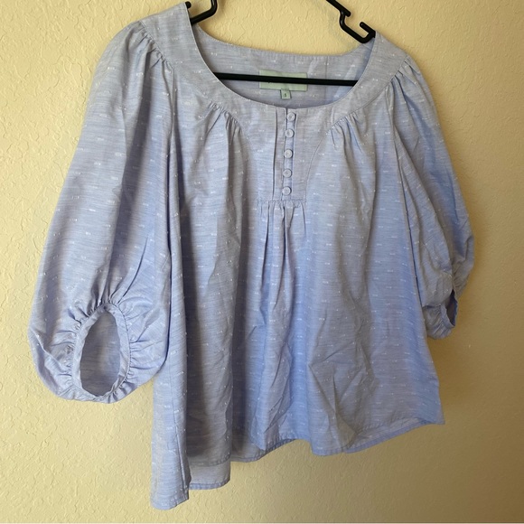 Tuckernuck | Women's Chambray Inara Blouse Light Blue Size Small - Picture 5 of 10